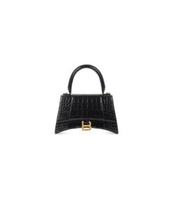 Balenciaga WOMEN’S HOURGLASS SMALL HANDBAG CROCODILE EMBOSSED