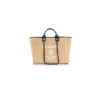CHANEL Woven Straw Raffia Striped Medium Deauville Tote
