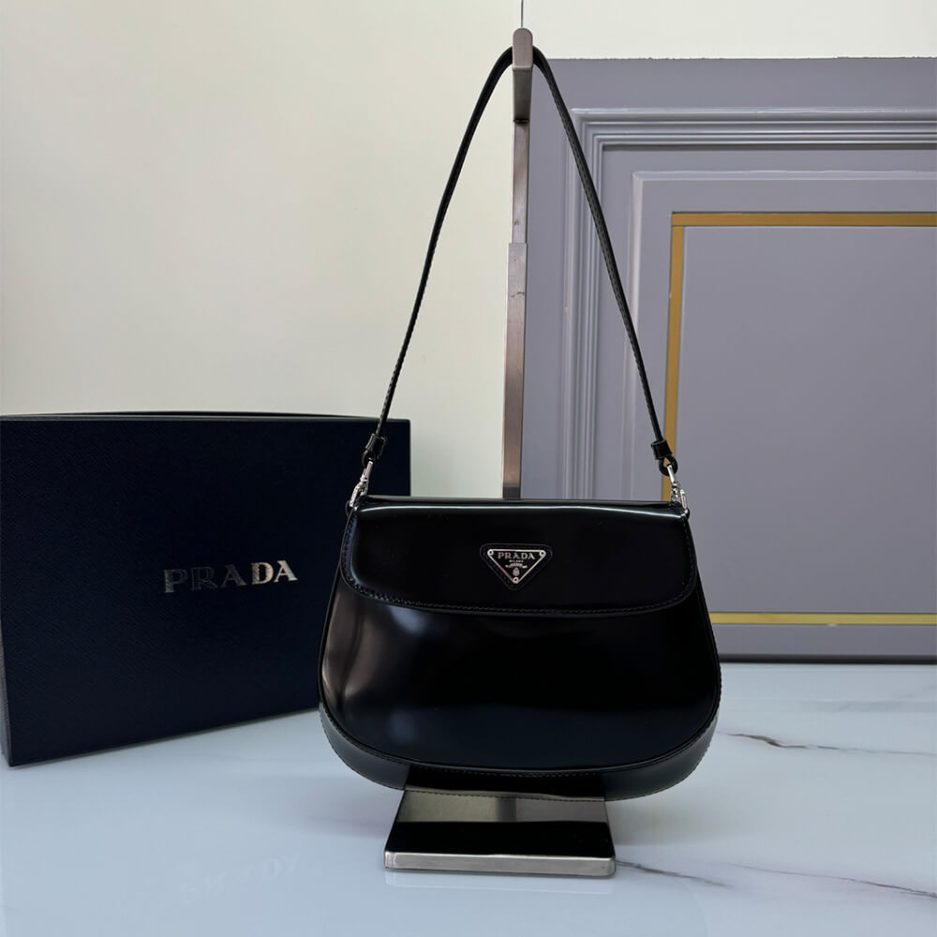 Small Prada Cleo brushed leather shoulder bag with flap - Image 2