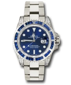 Rolex Submariner Date 116659 SABR 18k White Gold Diamonds Sapphires UNWORN(AAAAA version)